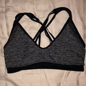 Gray Crossback Sports Bra